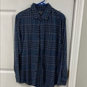 Eddie Bauer Navy and Red Plaid Shirt